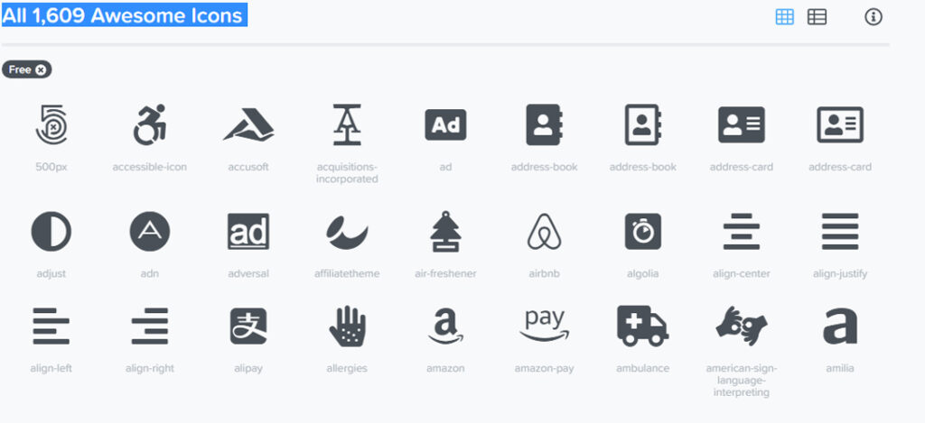 Font Awesome Icons Example