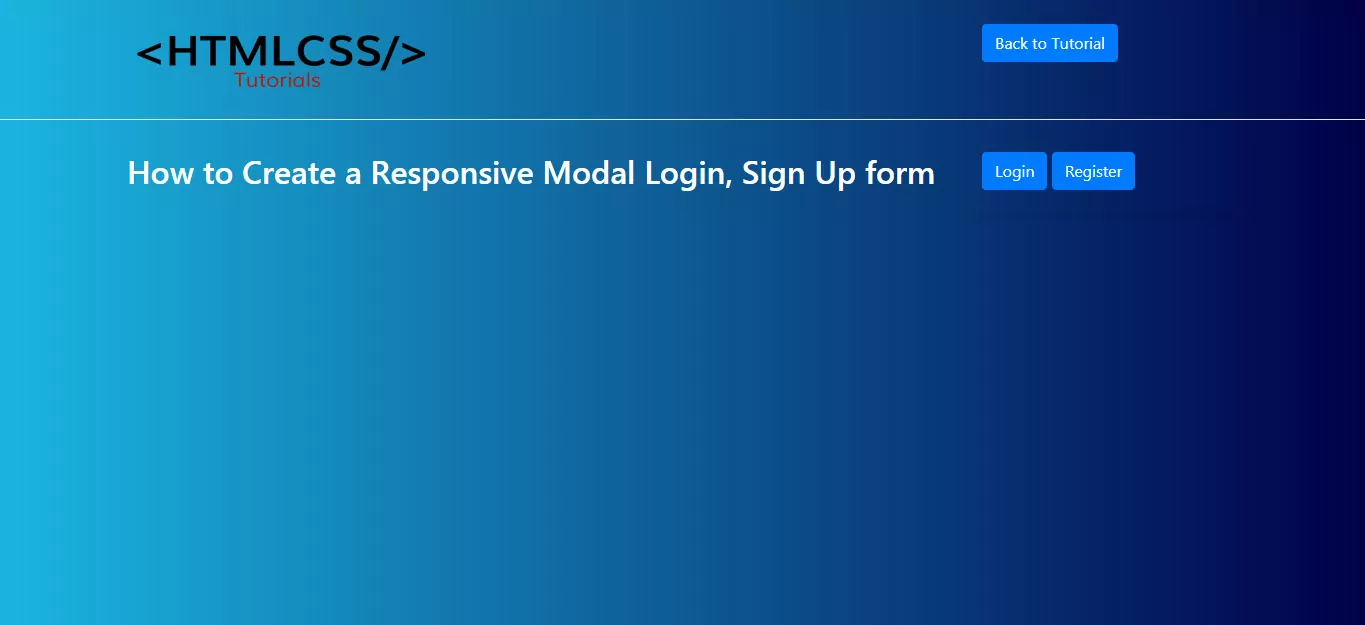 How to Create a Responsive Modal Login Sign Up form