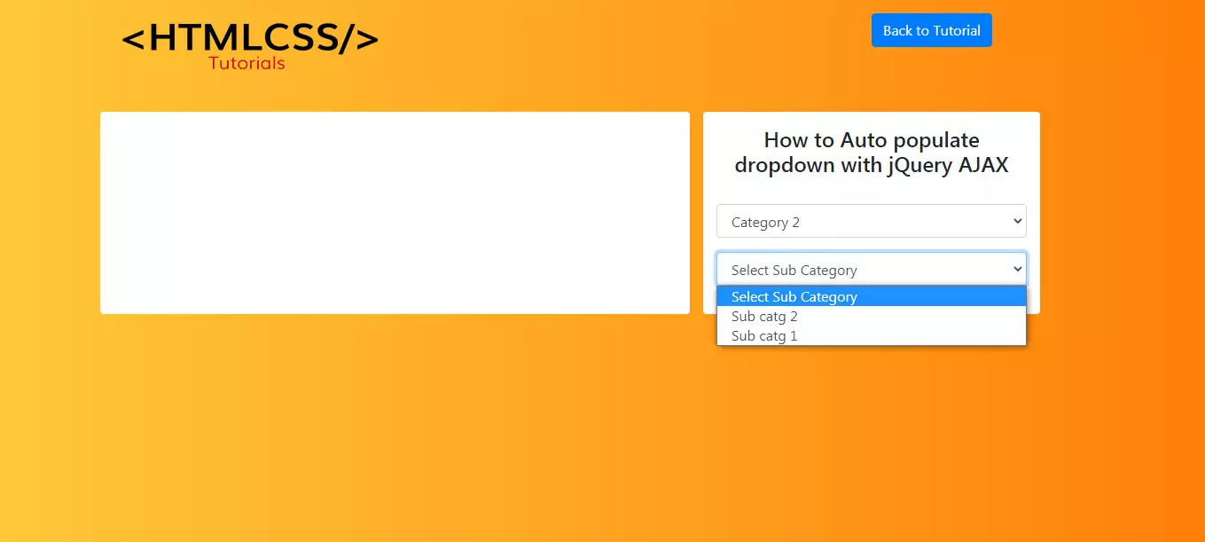make a dependent dropdown list using jquery Ajax, Mysql, and PHP PDO