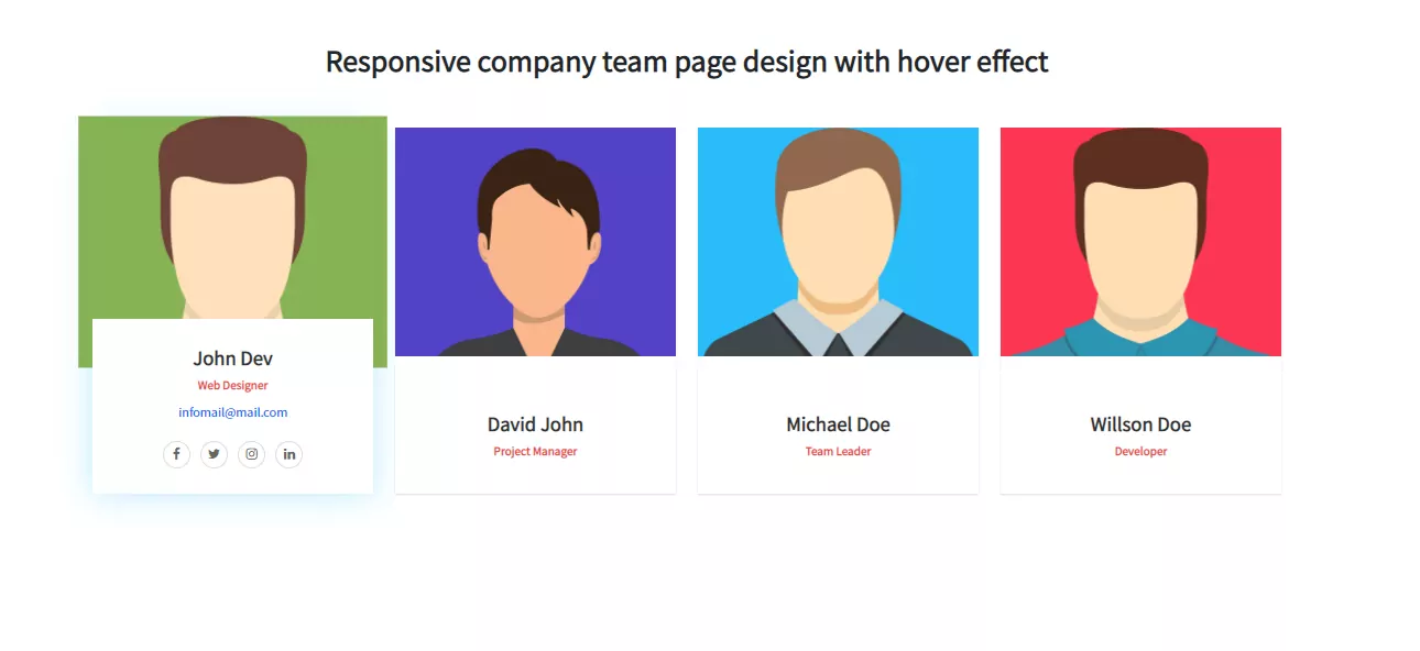 How to create Our Team Section Using HTML and CSS