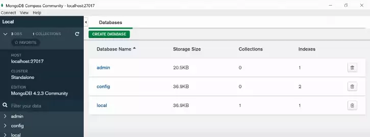 Python Flask MongoDB compass