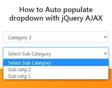 How to make a dependent dropdown list using jquery Ajax Download