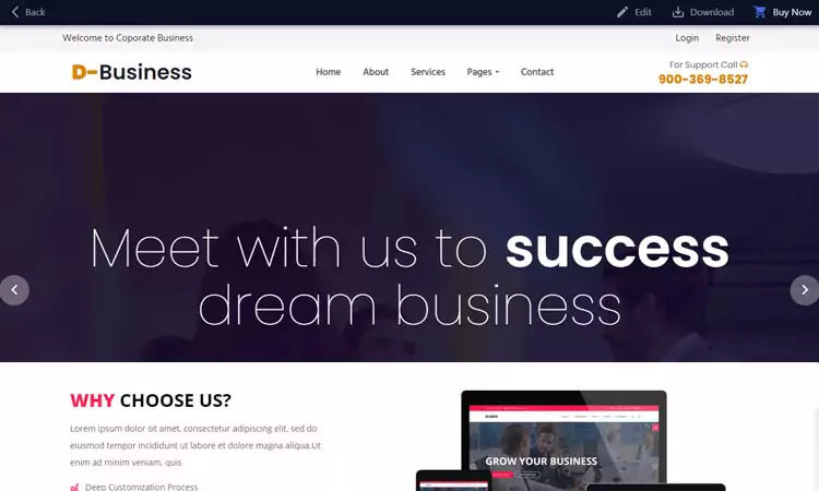 business is the HTML template