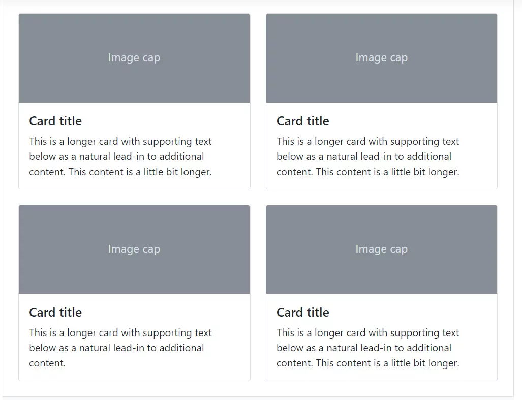 How to create Grid cards using Bootstrap 5